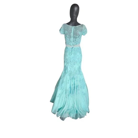 NWOT - 2 Piece Turquoise Fit/Flare Prom/Party Dress - Mori Lee - Picture 5 of 9